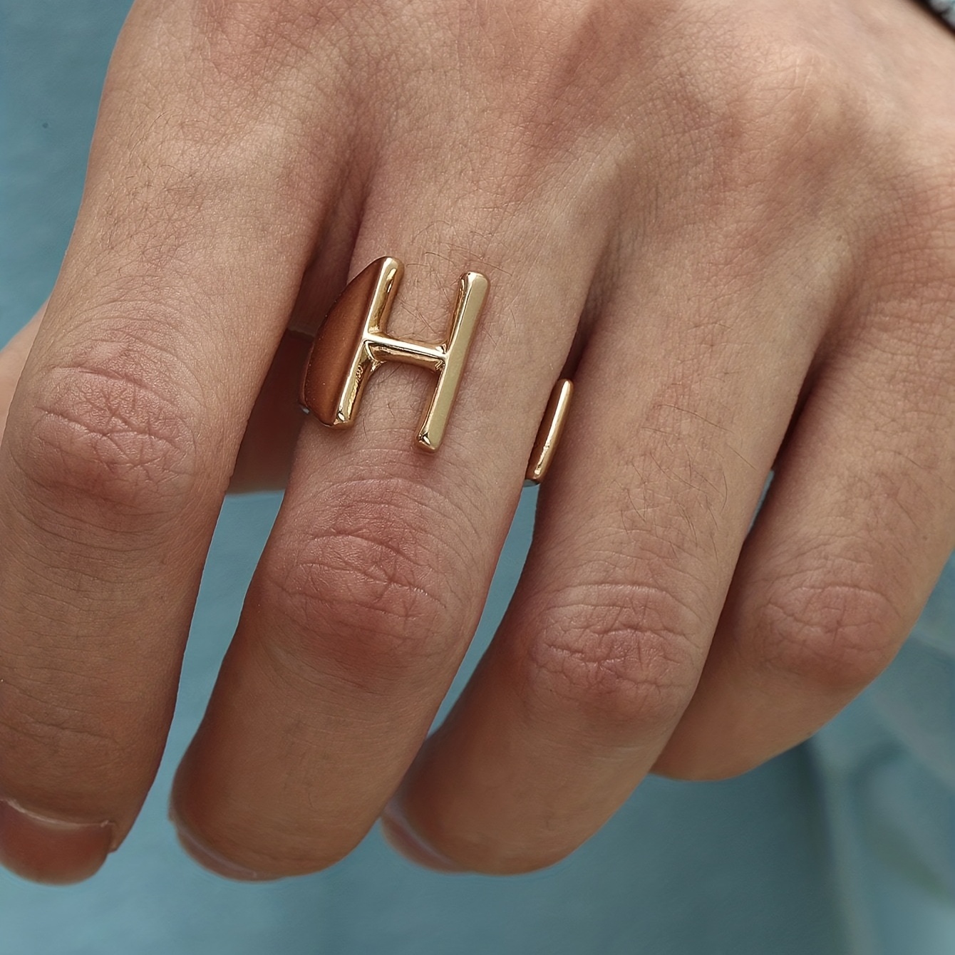 Minimalist Letter Ring For Men, Daily Decoration Gift